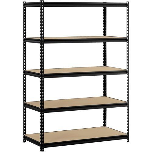 Shelf Steel Shelving, Black,48&#034;W x 24&#034;D x 72&#034;H 5. Holds 800 lbs per shelf.