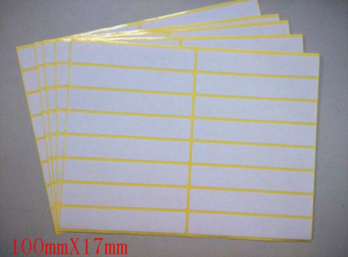 15x16pcs White Paper SelfAdhesive Sticker Label Rectangle Blank 100x17mm Matte