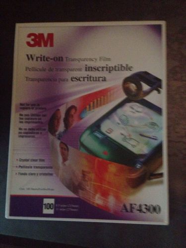 NEW 3M Write-On Transparency Film For Projector 100pk 8 1/2&#034;x11&#034; AF4300 CHOP