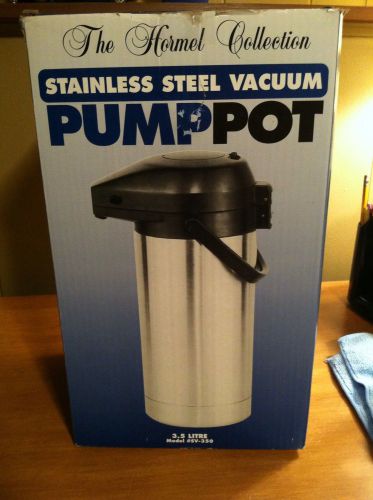 New Hormel SV-350 Pump Pot Coffee Insulated Commercial Thermos. NEW IN OPEN BOX.