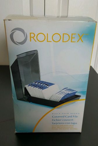 New Rolodex 67011 Rolodex Covered Business Card File 500 Cards w Box
