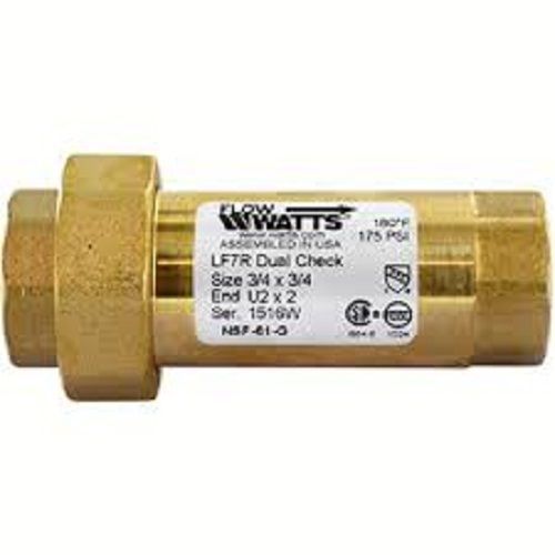 Watts lf7r-u2-2 lead free dual check valve ~ 3/4&#034; x 3/4&#034; ~ lf7r 175 psi ~ brass for sale