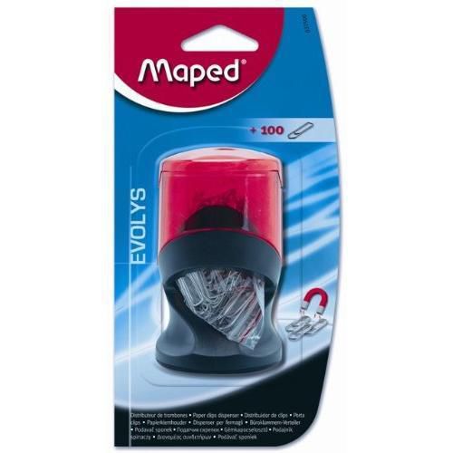 Maped Paper Clip Dispenser, Assorted Colors (037500) New