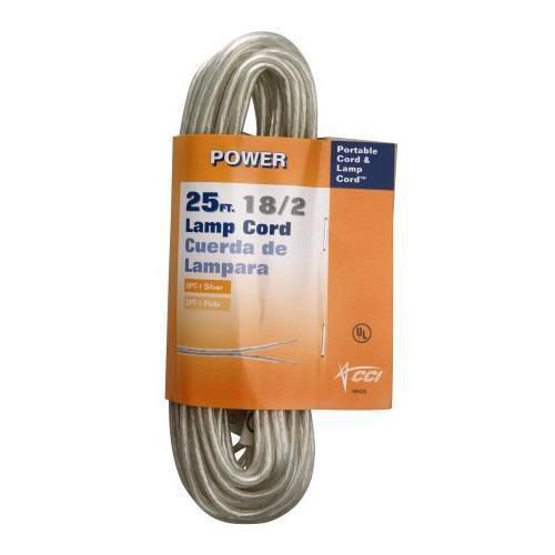 Coleman cable 09430-89-21 18/2-gauge spt-1 lamp repair wire, 25-foot, clear new for sale