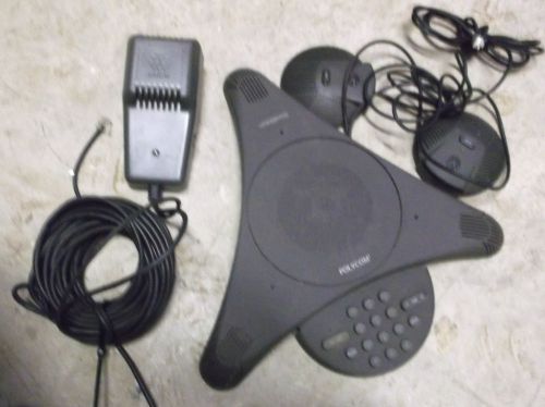 POLYCOM SOUNDSTATION EX CONFERENCE PHONE 2201-03309 W POWER SUPPLY, 2 MICROPHONE