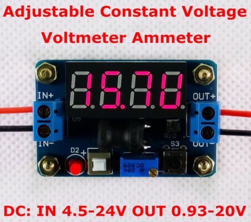 Dc 5v-24v step-down 0.9-20v 2a buck converter regulator module volt amp meter for sale