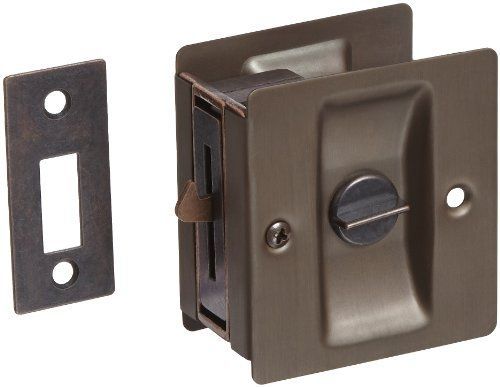 Rockwood 891.10b brass pocket door privacy latch, 2-1/2&#034; width x 2-3/4&#034; height, for sale
