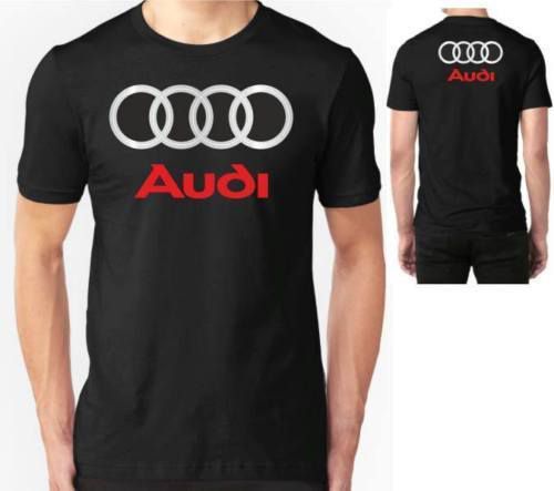 AUDI T SHIRT TOP AUDI LOGO SPORT CAR MOTORSPORT T-Shirts Tee Shirt Size S - 5XL