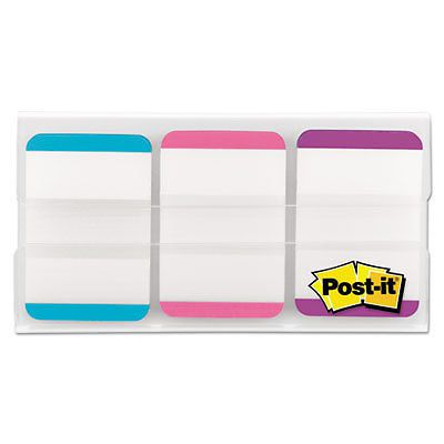 File Tabs, 1 x 1 1/2, Aqua/Pink/Violet, 66/Pack, Sold as 1 Package