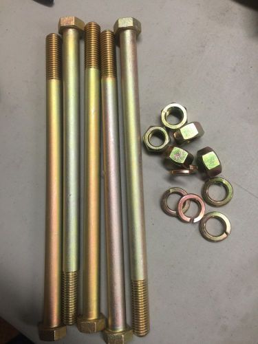 3/4&#034;-10 x 13&#034; grade 8 bolt hex head coarse thread with nut &amp; lock washer for sale
