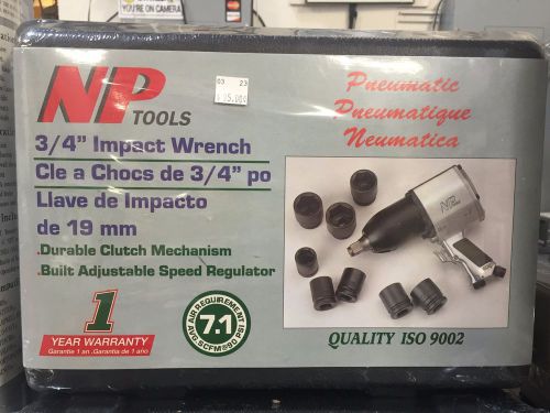 NP Tools 3/4&#034; Pneumatic Impact Wrench with Impact Sockets Set FREE FAST SHIPPING