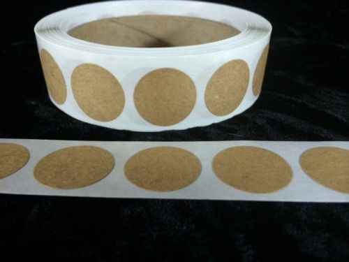 50  7/8 inch round natural kraft circles stickers shipping labels new  7/8&#034; for sale