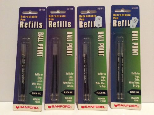 Sanford Retractable Pen Refills Ball Point Black Ink Medium Point Model 56401