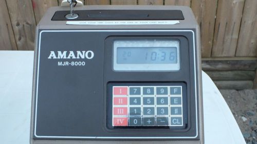 Amano MJR-8000 Computerized Time Clock Recorder Power up W/keys