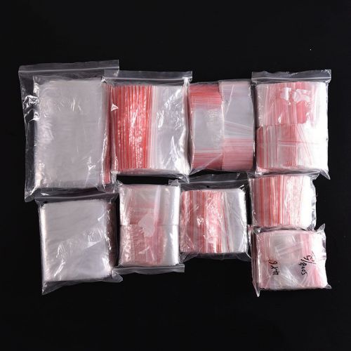 100/400/500Pcs Jewelry Ziplock Zipped Lock Reclosable Plastic Poly Clear Bags U9