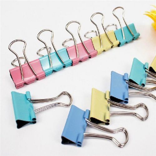 60 Pcs Long Tail Clip Stationery Folder Office Study Family Tools Paper Color