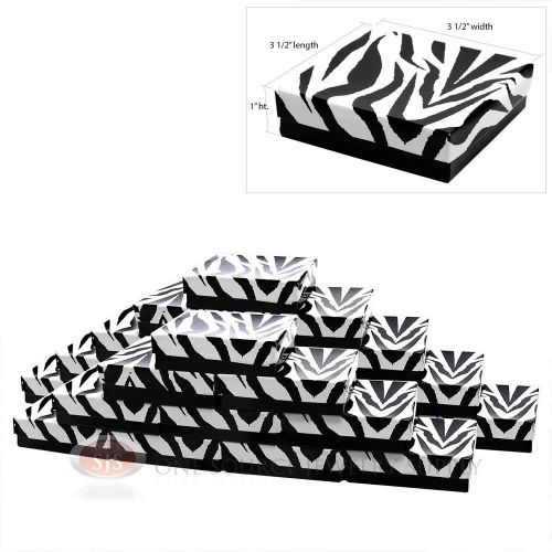 25 zebra print cotton filled gift boxes 3 1/2&#034; x 3 1/2&#034; for sale
