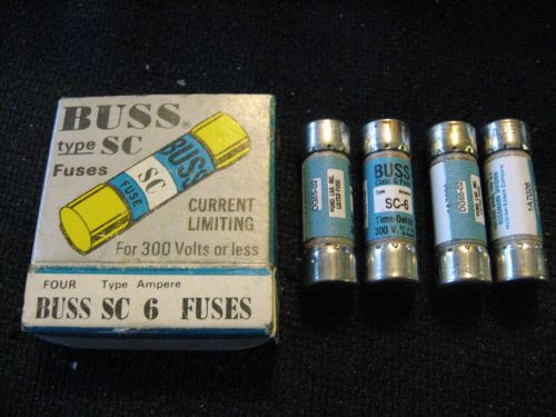 Buss SC6 6A Lot of 4 Fuses  *FREE SHIPPING*