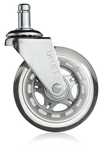 Uplift office 3&#034; rollerblade office chair caster wheels, set of 5, 7/16&#034; x 7/8&#034; for sale