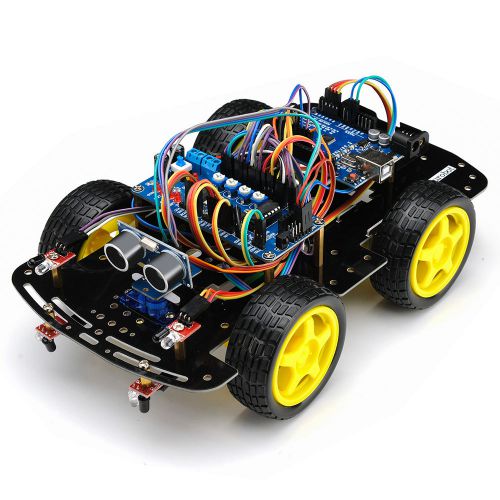 Arduino Robot Smart 4WD Car Demoboard Programmable Learning Starter Kit DIY NEW