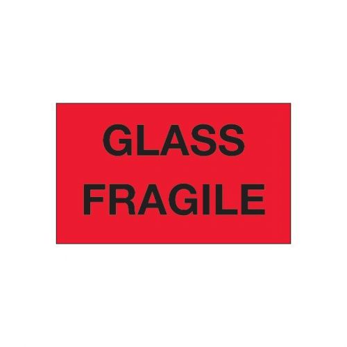 &#034;Tape Logic Labels, &#034;&#034;Glass - Fragile&#034;&#034;, 3&#034;&#034; x 5&#034;&#034;, Fluorescent Red, 500/Roll&#034;