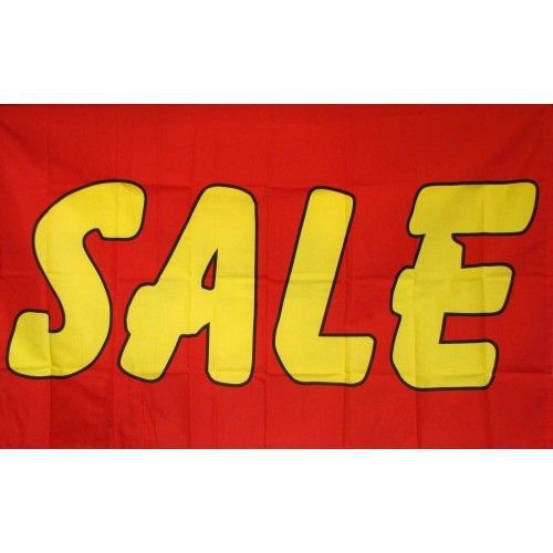 2 sale red / yellow flags 3ft x 5ft banners (two) for sale
