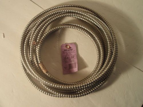 Mc-lite metal clad cable 2105-22-00 type mc aluminum 12-3 20 ft for sale