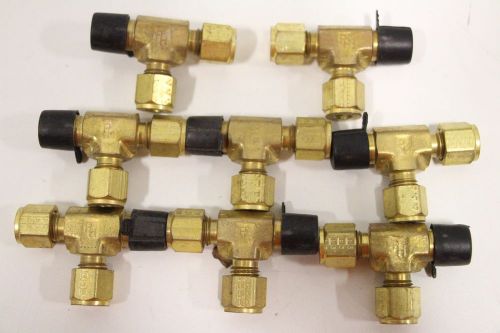 Lot of (8) parker ph 1/4&#034; union brass comp tee + free priority shipping!! for sale