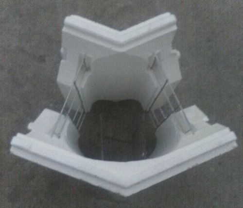 Styrofoam forms for ICF construction (PolySteel 45 degree corner 8&#034; waffle)