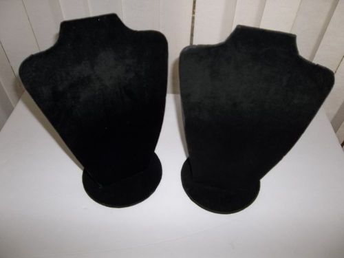 FABULOUS 12&#034; BLACK VELVET NECKLACE DISPLAY FORMS (2) FASHION DISPLAY STANDS