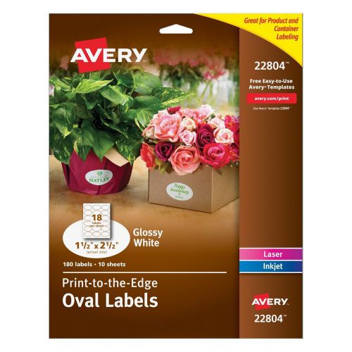 Avery easy peel print-to-the-edge permanent labels oval laser/inkjet 1.5 x 2.... for sale