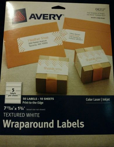 Avery: 08217- white textured, wraparound labels, 7 17/20&#034;X1 3/4&#034;laser/inkjet