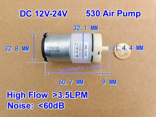 Dc 24v mini 530 air pump pressure air oxygen pump for pet aquarium fish tank for sale
