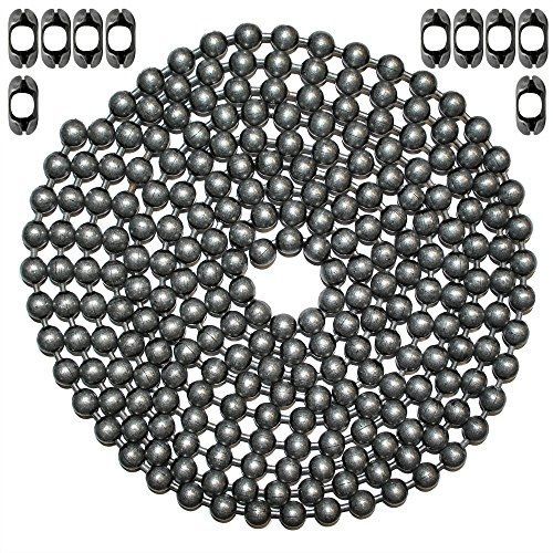 Ball Chain Manufacturing 10 Foot Length Ball Chain, #20 Size, Dungeon Finish, &amp;