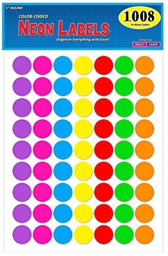Garage Sale Pup Pack of 1008 1-inch Diameter Round Color Coding Dot Labels, 7