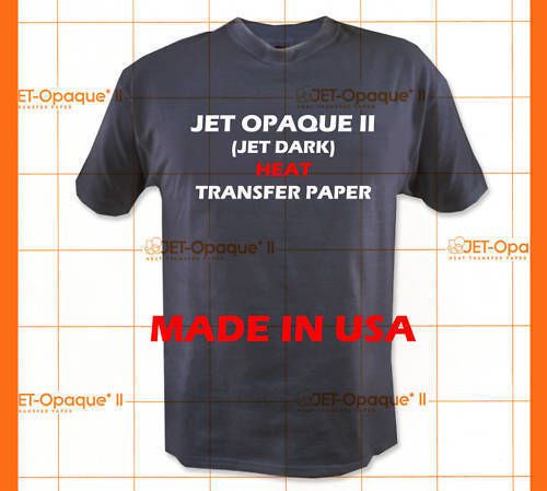 Jet opaque ii inkjet iron-on heat transfer paper - for darks 100pk :) for sale