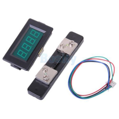 50a dc green led digital ammeter amp ampere current panel meter + shunt resistor for sale