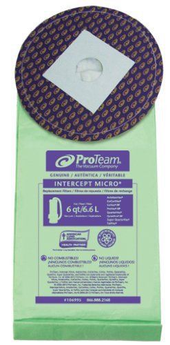 ProTeam Intercept Micro Filter Bag, Closed Collar 6 qt