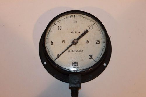 Usg supergauge vacuum gauge 0-30 metal glass steampunk - 4 3/4&#034; for sale