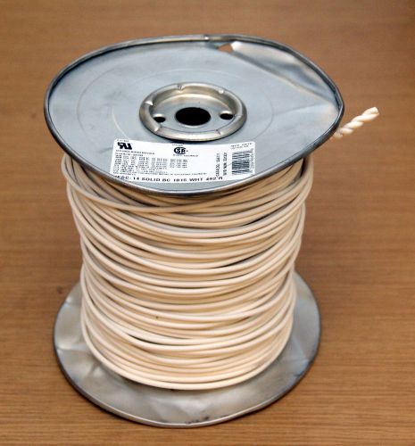 Appliance machine insulated solid copper wire 14 BC 1015 White 492 ft