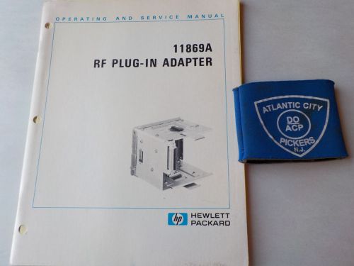 HEWLETT PACKARD 11869A RF PLUG IN ADAPTER OPERATING AND SERVICE MANUAL