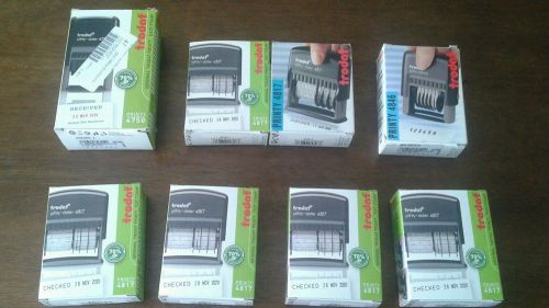 NEW Lot Of 8 Trodat Economy Self-Inking Date Stamps, Black (E4817) (4750) (4846)