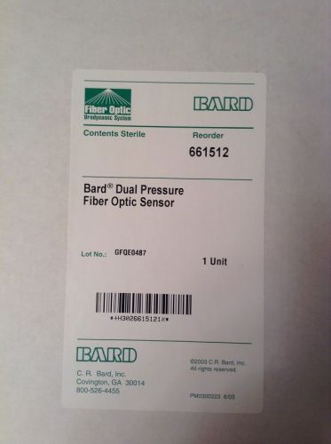 BARD DUAL PRESSURE FIBER OPTIC SENSOR REF 661512 QUANTITY AVAILABLE NEW IN BOX