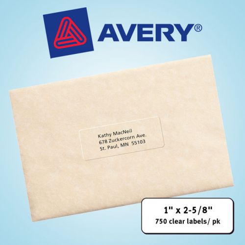 Avery Easy Peel Laser Mailing Labels 1&#034; x 2-5/8&#034; Clear 750ct