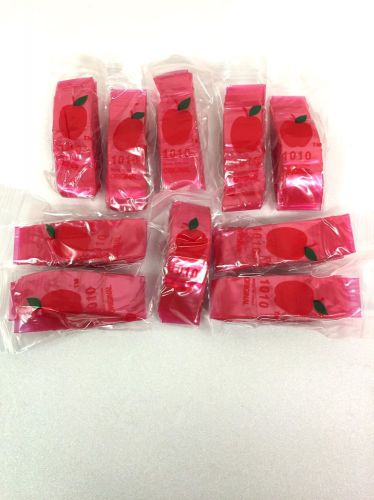 Top Quality Mini Zip Lock 1000 Bags 1010 Red  Color Apple Brand Baggies