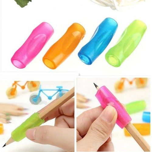 4 Pcs Soft Silicone Pen and Pencil Handwriting Grips Kid Child Correction Aid