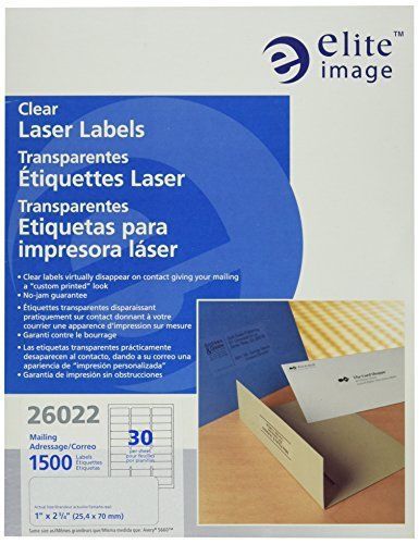 Elite Image Clear Address Laser Labels (ELI26022)