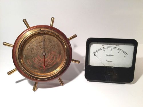 Selsi Barometer, Simpson Amp Meter - Vintage Steampunk Retro Industrial