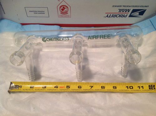Chemglass airfree glass vacuum manifold chem-vac™ 3 port cg-4434-02 for sale