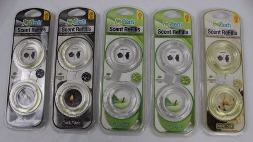 Lot of 5 Fresh Tech Air Freshener Scent Refill ~ Black Magic, Apple Crisp